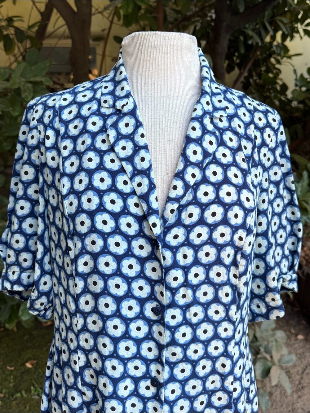 Diane von Furstenberg short-sleeve midi shirtdress - size 14 - Picture 2 of 5